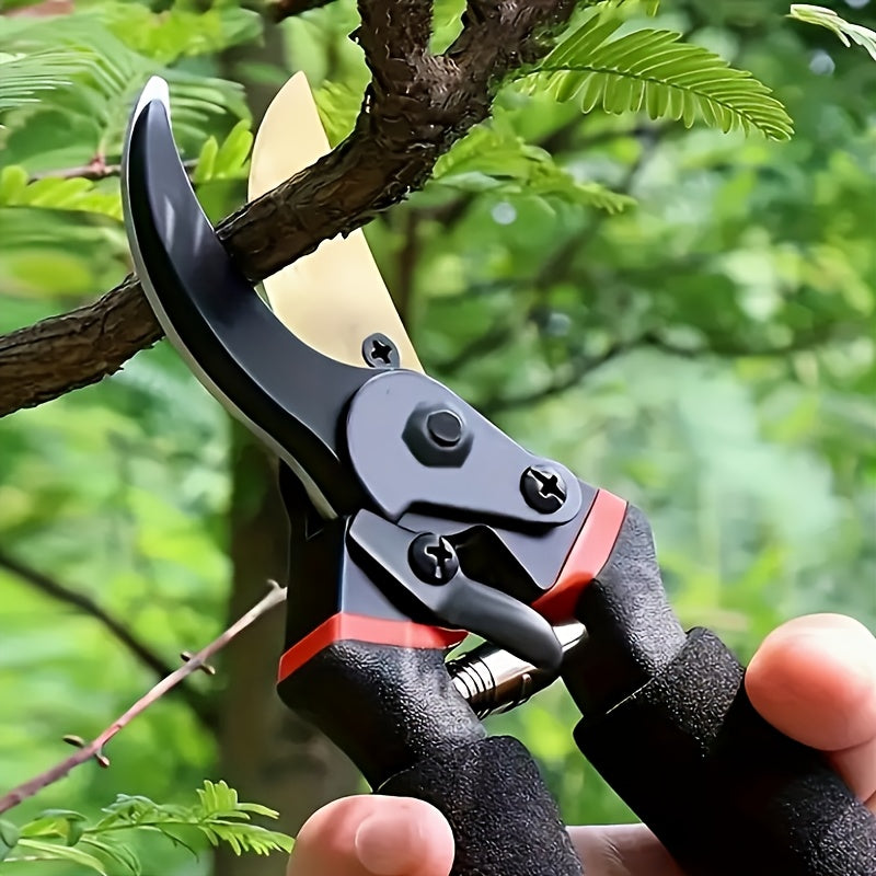 1 pieza de tijeras de poda SK5 de acero de carbono reforzado con asa cómoda - Cortadoras de árboles y ramas potentes para jardín, árboles frutales, uso doméstico y floristería, diseño moderno, no necesita batería, herramientas de poda para jardín, acabad