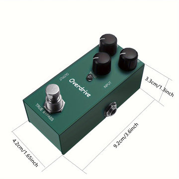 Pedal de efecto de guitarra de overdrive de aleación de aluminio, mini tipo único DC 9V, bypass verdadero, carga USB, voltaje de funcionamiento ≤36V, no requiere batería - Azul