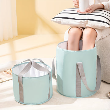 [Actualización de aislamiento y antideslizante] Bañera de pies plegable portátil con aislamiento de capas múltiples (manija ergonómica + diseño sin energía) para viajes, camping, terapia de pies en casa y herramienta para dormitorios y pesca.