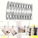 20 piezas de Pinzas para Ropa de Acero Inoxidable Resistentes - Antioxidantes y a Prueba de Viento para Uso Interior y Exterior - Clips Metálicos Multiusos para Colgar Ropa, Organizar Artículos y Sujetar Bolsas - Ideales para Camping, Viajes y Organizaci