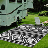 Estampado digital 2D plano con patrón geométrico, alfombra decorativa de estilo moderno, alfombra interior de RV, alfombra de tienda, alfombra de patio, alfombra de bienvenida, alfombra de camping, adecuada para camping al aire libre, senderismo, viajes