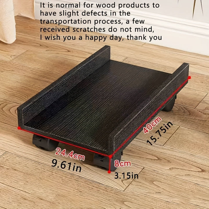 Soporte de Madera para Computadora Móvil con Ruedas - Estante Ajustable Vertical para Almacenamiento en Casa y Oficina, Unidad de Cubo de Madera Dura, Organizador Multinivel para Computadoras y Accesorios