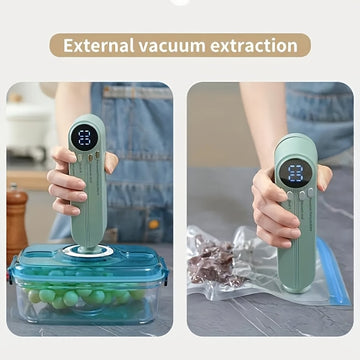 Kit de sellador de vacío USB compacto con pantalla digital - Sellado rápido, incluye bomba y bolsas herméticas, perfecto para la conservación de alimentos, snacks, carnes, frutas y verduras - Diseño que ahorra espacio, 36V, sellador de vacío para aliment