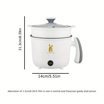 Olla de doble capa no adherente de American Standard, fabricante de fideos instantáneos, cocinero eléctrico, sartén multifuncional y olla exprés, vaporizador, olla exprés eléctrica para dormitorio, olla pequeña de fuego conveniente.