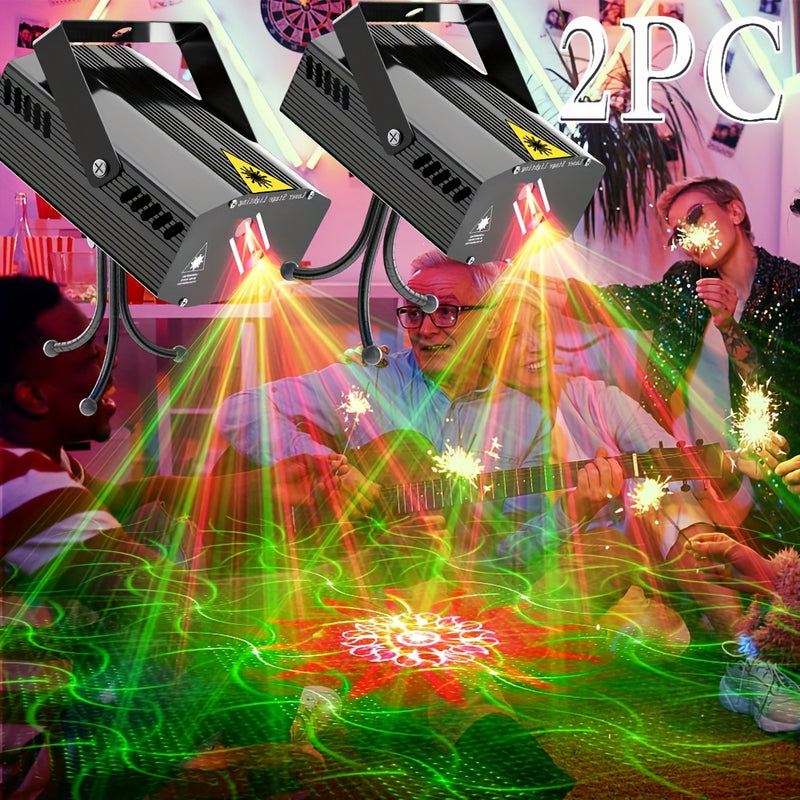 2 luces LED vibrantes para escenario con control remoto - Alimentación por USB, rotación de bola de discoteca, ideales para fiestas DJ, KTV, cumpleaños, Halloween, Navidad y más - Efectos de iluminación versátiles para DJ, luces para fiestas