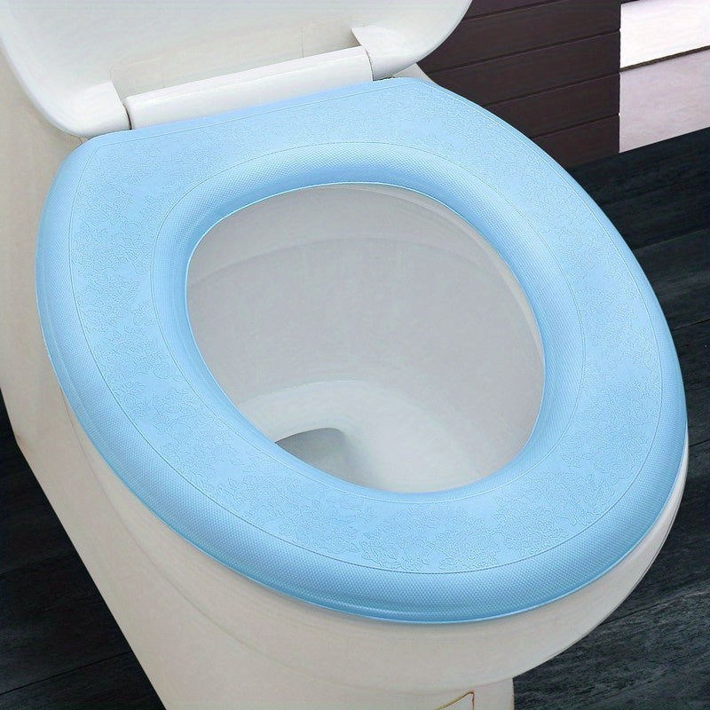 Cubierta de Asiento de Inodoro Suave y Lavable - Impermeable, Alfombrilla de Baño en Forma de O en Morado, Verde, Azul, Rosa, Inodoro, 1pc, Decoración de Regalo de Navidad/Halloween