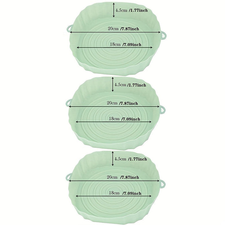 3-Pack Líneas de Silicona para Freidora de Aire de 7.09 Pulgadas, Cestas Reutilizables No Adherentes, Bandejas de Accesorios para Horno, Gadgets de Cocina para Cocina en Casa