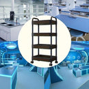 Carro de utilidad de 3 niveles con asa - Organizador de almacenamiento multifuncional con ruedas para cocina, oficina, sala de estar - Plástico duradero, blanco, carro de almacenamiento de cocina, organizador de habitaciones versátil, diseño elegante, as