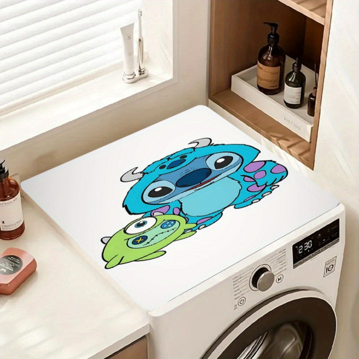 1 pieza, tapa superior de lavadora, goma, "Stitch y Mike Wazowski", alfombras decorativas para uso diario
