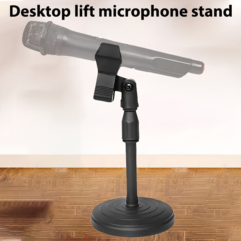 Soporte de micrófono de escritorio reforzado, altura ajustable con base redonda estable, fácil de instalar, soporte de micrófono portátil - Adecuado para estudios caseros, transmisión en vivo, podcasting, compatible con PC