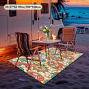 Impresión digital 2D plana con patrón tradicional, alfombra decorativa de estilo clásico, almohadilla interior para RV, alfombra para tienda, patio, entrada, camping, adecuada para camping al aire libre, senderismo, viajes en carretera, balcón, patio, cé