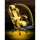 Silla de computadora ergonómica para el hogar y la oficina - Comodidad para sentarse durante mucho tiempo, diseño sin fatiga, detalles negros y amarillos, altura ajustable, reposabrazos acolchados y base sólida, silla de computadora para escritorio.