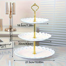 1pc Elegante Soporte de 3 Niveles de Plástico para Dulces, Multiusos, bandeja de servicio segura para contactos con alimentos para postres, frutas y pastelería, perfecta para bodas, cumpleaños y celebraciones de vacaciones