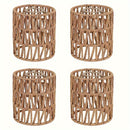 4-Pack Sombrillas de Lámpara de Rattan Rústico, Cubiertas de Luz de Cilindro Tejidas a Mano para Lámparas de Pie, Pendientes, Araña, Sconces de Pared - No se Necesita Electricidad ni Batería