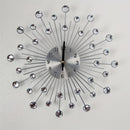 1 reloj de pared con diseño de noche estrellada - Reloj digital de metal silencioso con indicador de fase lunar, marco de metal redondo para decoración de sala de estar y comedor, funcionamiento con batería (AA no incluidas), decoración lunar