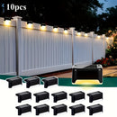 10 luces solares LED para jardín, iluminación exterior para caminos con accesorios de instalación, luces para cercas desmontables semiempotradas, ideal para jardín, escaleras, entrada, patio y paisajismo | Luces LED modernas | Batería de níquel, luces pa