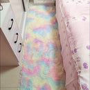 Alfombra Peluda Ultra Suave Con Diseño De Arcoíris, Antideslizante, Lavable A Máquina Para Sala De Estar, Dormitorio Y Guardería. Ideal Para Halloween, Acción De Gracias Y Decoración Navideña.
