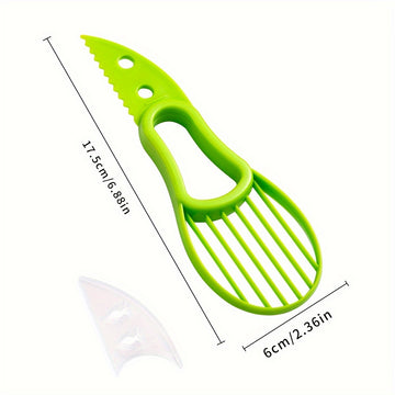 Cortador y Pelador de Aguacate 2 en 1 - Gadget de Cocina Multifuncional para Preparación Fácil, Polipropileno Duradero, Apto para Alimentos, Pelador, Cortador de Frutas