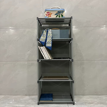 Estantería Metálica Multifuncional de 1 Pieza - Montaje Fácil, Diseño Ahorra Espacio, Adecuada para Oficina en Casa, Residencia Universitaria y Vivienda Alquilada - Gris