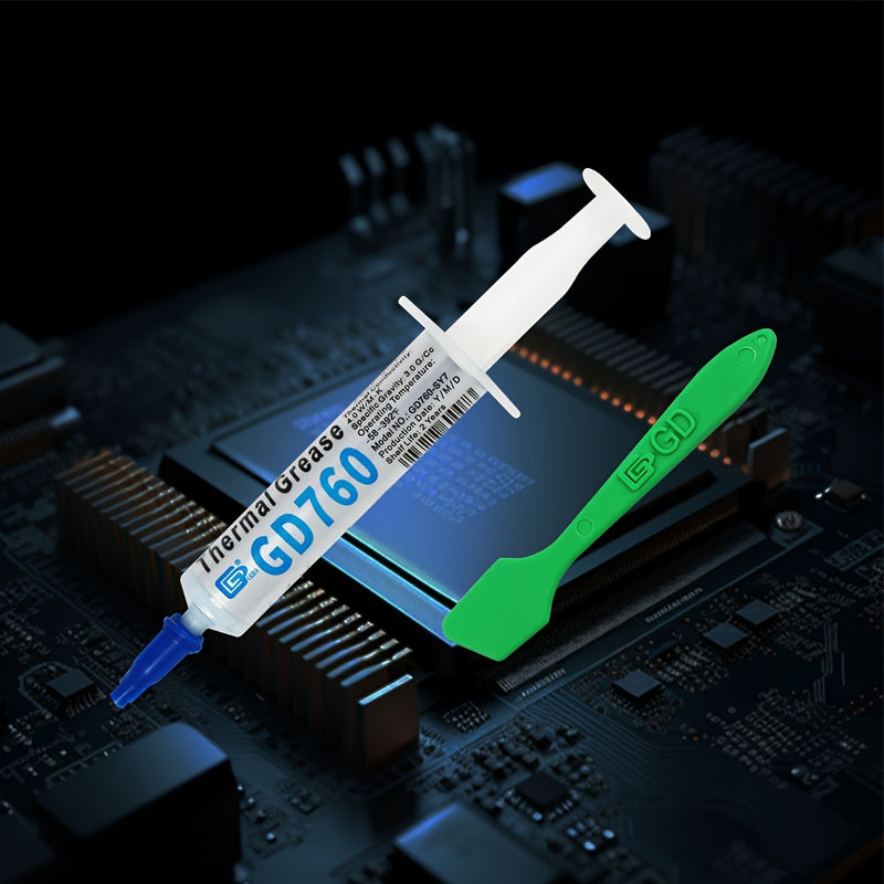 Pasta Térmica Conductiva de 7 Gramos - Compuesto de Alto Rendimiento para Disipador de Calor para CPU, GPU, LED - Azul, 4.0W/M-K, GD760, Jeringa con Empaque de Bolsa, BA7