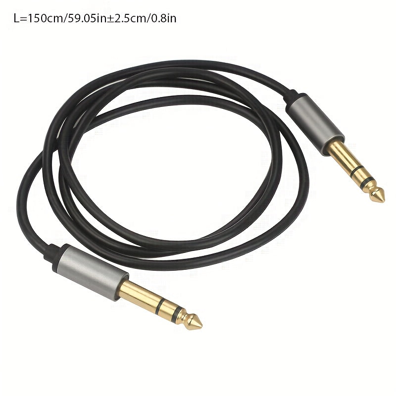 Acabado Metálico] Cable AUX i-Zclive de Alta Fidelidad de 6.5mm Macho a Macho - Aleación de Aluminio Duradera, Conectores Chapados en Oro para una Calidad de Sonido Mejorada - Ideal para Guitarras, Altavoces, Consolas de Mezcla y Más