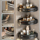 Conjunto de estanterías de esquina de 3 capas para montaje en pared, organizador de baño sin taladro para cosméticos y productos de ducha, almacenamiento de ahorro de espacio para accesorios de hogar y cocina, acabado pintado, no requiere electricidad