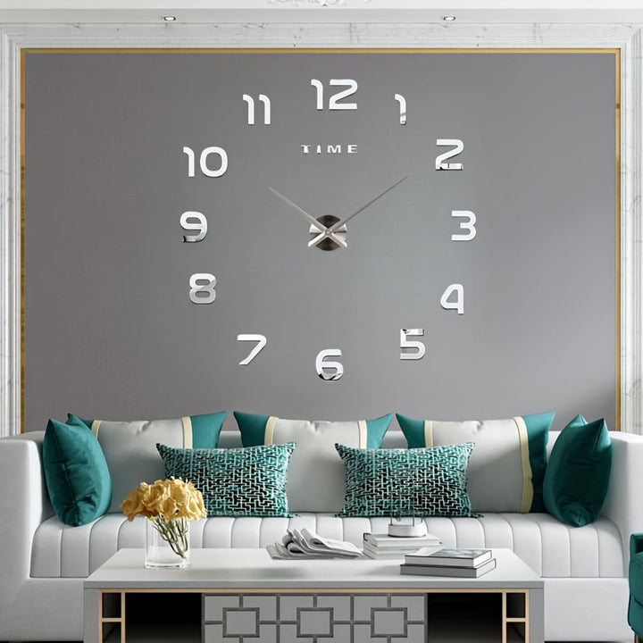 1pc Pegatina de Reloj de Pared Acrílico Luminoso, Reloj Decorativo Redondo Silencioso a Pilas para Sala de Estar y Dormitorio, Estilo Europeo para Decoración del Hogar DIY, No Incluye Pilas