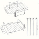 Juego de Accesorios para Freidora de Aire de Doble Cesta de 6 Piezas para Ninja DZ201 y Otros Modelos de 8QT-10QT - Incluye 2 Rejillas de Acero Inoxidable y 4 Brochetas, Ideal para Cocinar Eficientemente y Kebabs Gourmet