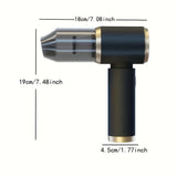 Aspiradora Portátil 3 en 1 con Diseño Inalámbrico Recargable por USB, Nivel de Ruido de 75 dB, Potencia de Succión de 4 KPa, Batería de Litio, Bomba Manual y Limpiador de Aire para Hogar y Vehículo