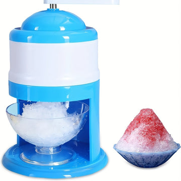 Trituradora de hielo manual y máquina para hacer nieve - Rallador de hielo y fabricador de cubitos de hielo de doble uso, plástico resistente grado alimenticio, diseño portátil sin electricidad para picnics al aire libre, campamentos, cócteles, bebidas d