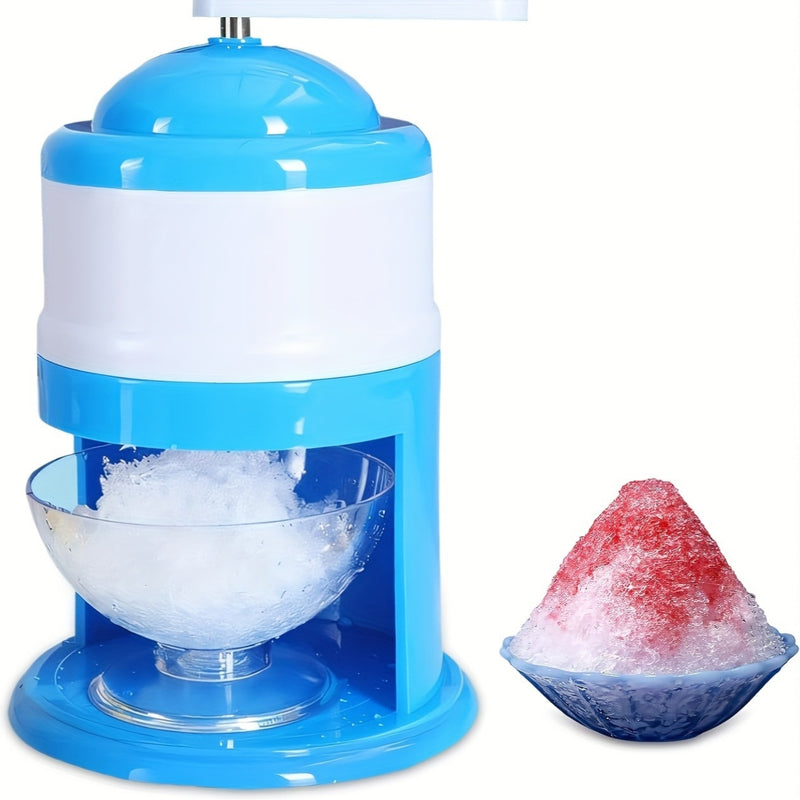 Trituradora de hielo manual y máquina para hacer nieve - Rallador de hielo y fabricador de cubitos de hielo de doble uso, plástico resistente grado alimenticio, diseño portátil sin electricidad para picnics al aire libre, campamentos, cócteles, bebidas d