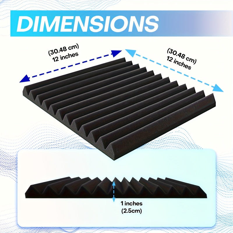 40 piezas de placa insonorizante de alta densidad, cinta adhesiva doble cara gratis, espuma absorbente de sonido de 30.48x30.48x2.54 cm, adecuada para estudio de grabación, locutores, sala de juegos, panel de pared insonorizado