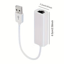 Adaptador Portátil USB a Ethernet 1000Mbps (1Gbps) - Plug & Play Sin Controladores, Diseño Compacto para Viajes, Convertidor LAN RJ45 Blanco para Laptop, PC, Smartphones y Tabletas, Acceso a Internet en Laptops, Conexión de Alta Velocidad