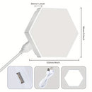 6-Pack de luces LED hexagonales de pared con control táctil, montaje DIY, iluminación blanca neutra de bajo consumo con luz nocturna táctil, material plástico, montaje en pared, iluminación hacia arriba, alimentación USB, no incluye batería.