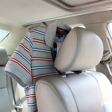 Nueva y mejorada gancho de asiento de coche multifuncional de acero inoxidable - Plegable, adecuado para abrigos y bolsas de embalaje de trajes, bolsas de snacks, compatible con la mayoría de sedanes y SUVs.