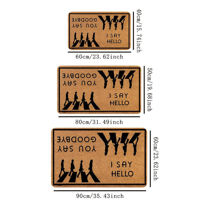 [Tapete de Bienvenida con Respaldo] Tapete de Bienvenida de Poliéster con Respaldo Antideslizante de PVC - Lavable a Mano, 'Yo Digo Hola Tú Dices Adiós' Alfombra de Entrada - Alfombra Rectangular para Interiores/Exteriores para Hogar, Jardín y Espacios d