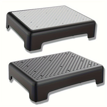 Escalera de movilidad para adultos y mayores - Plataforma antideslizante para interiores y exteriores, plataforma portátil, escalón de seguridad para coche, cama, oficina, ducha, escaleras - Negro Gris