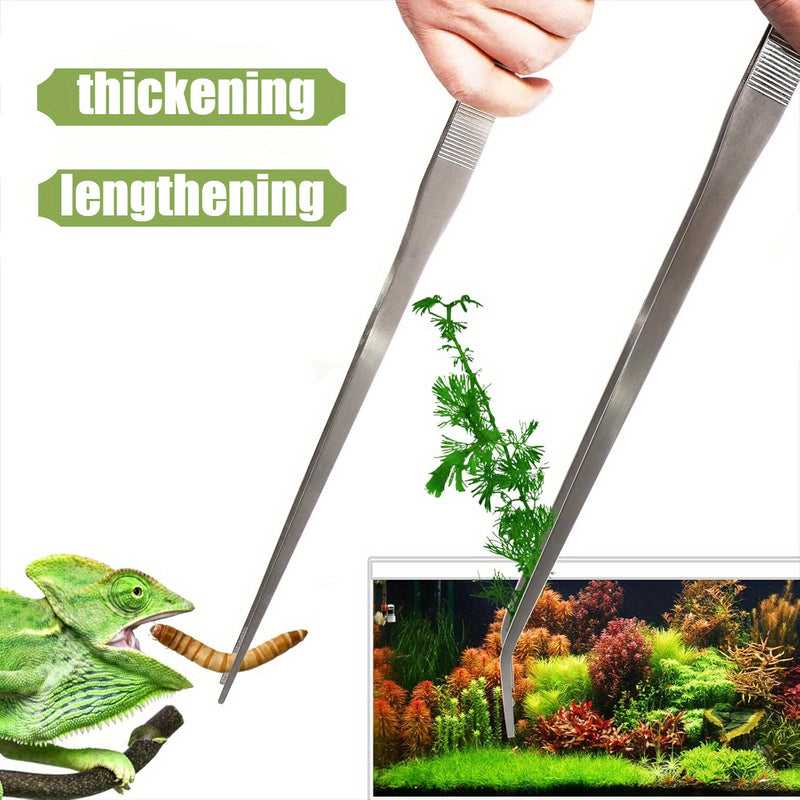 2 piezas de pinzas de acero inoxidable ultra largas de 11,8 pulgadas (30,0 cm), clip de recuperación grueso para bonsái DIY, jardinería, cuidado de mascotas, alimentación de reptiles, joyería - Durabilidad y control preciso, pinzas para jardinería