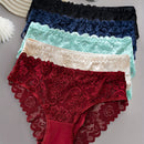 Conjunto de 5 Bragas de Encaje Floral, Bragas Triangulares Cómodas para Mujer con Ribete de Encaje