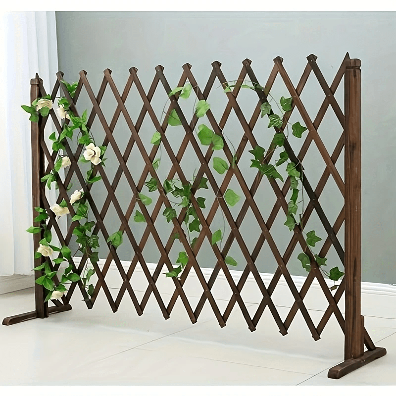Valla Telescópica Ajustable de Madera de Cedro - Estilo Rústico Europeo para Jardines, Patios y Protección de Plantas, Segura para Mascotas, Divisor Exterior, Barrera Clásica Resistentes al Clima, Cercado para Amantes del Jardín