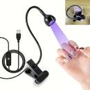 Lámpara de curado de uñas con alimentación USB, cuello giratorio de 360°, mini cuentas de luz LED para esmalte de gel - luz de manicura clip-on portátil, no necesita batería, negro/blanco/pink, cuidado DIY en casa, luz de manicura portátil, herramienta d