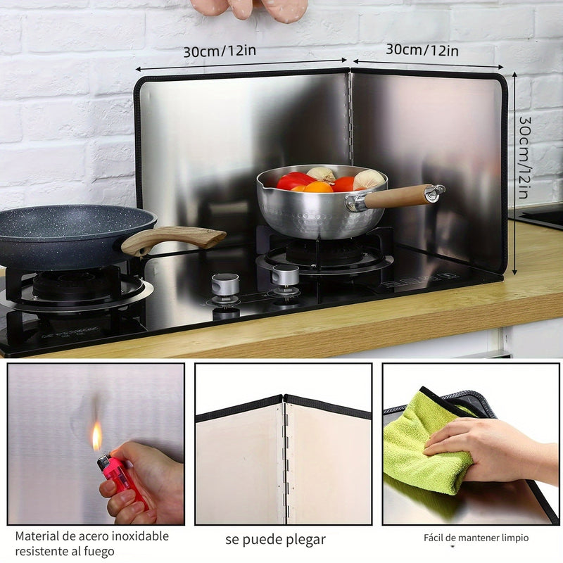 1 protector contra salpicaduras de cocina, protector contra salpicaduras, protector contra salpicaduras de cocina, protector contra salpicaduras antiadherente, protector contra salpicaduras de metal, protectores térmicos para estufas, aparatos de cocina