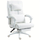Silla de juego ergonómica para oficina con soporte lumbar y reposabrazos - Altura ajustable, giro de 360°, base de 5 ruedas - Poliéster duradero, blanco - Uso en casa y dormitorio, silla para escritorio