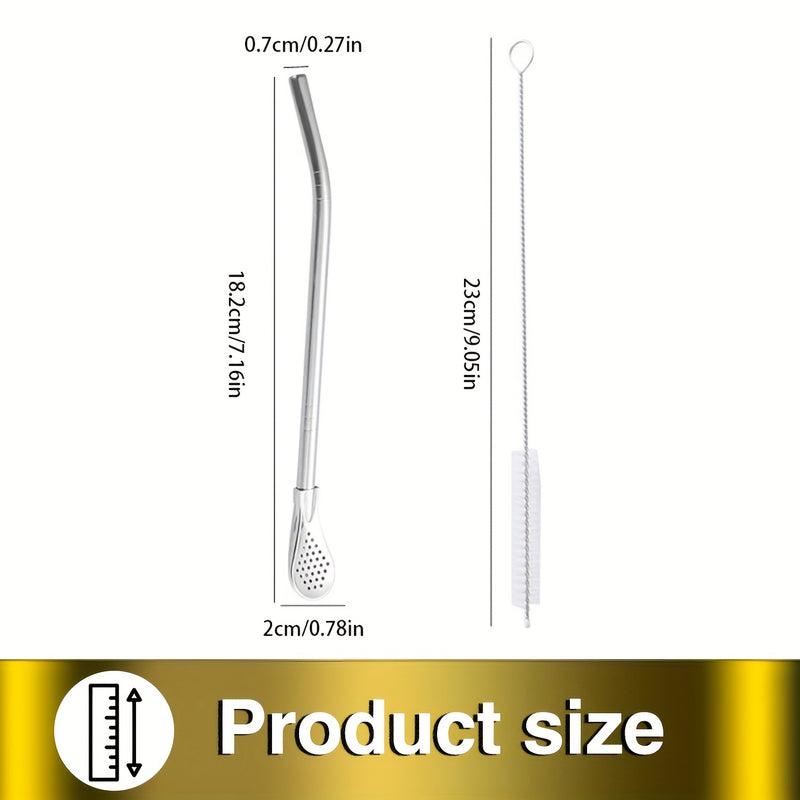 10/20 piezas, juego de cucharas de paja de acero inoxidable - Filtro desmontable para té de frutas y bebidas mezcladas, acabado pulido, ideal para uso en casa y hoteles, elección perfecta para Navidad, regalo de Acción de Gracias
