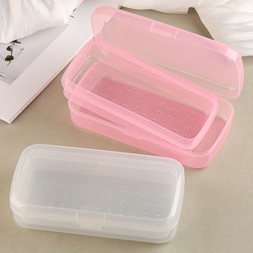 caja de almacenamiento esterilizable para herramientas de manicura, caja de limpieza plástica extraíble con filtro, caja de almacenamiento para uñas y utensilios