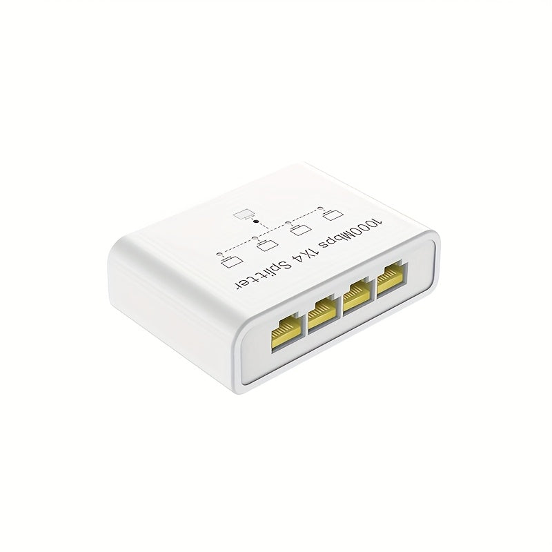 Divisor de red Gigabit Ethernet 1 a 4 - Divisor de red con cable de alimentación USB, adaptador de red de alta velocidad de 1000 Mbps RJ45 para cable Cat 5/5e/6/7/8 [4 dispositivos conectados simultáneamente]