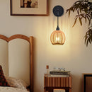 2 piezas de apliques de pared modernos estilo bohemio rústico con pantallas de ratán tejido a mano, montaje semiempotrado en metal pulido, luces desmontables para dormitorio, sala, pasillo (sin focos incluidos), iluminación de pared para dormitorio | Apl