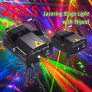 Dos luces láser de concha negra Two 07, efecto disco en rojo y verde deslumbrante, alimentación USB, ideales para fiestas, cumpleaños y festividades, luz ambiental esencial