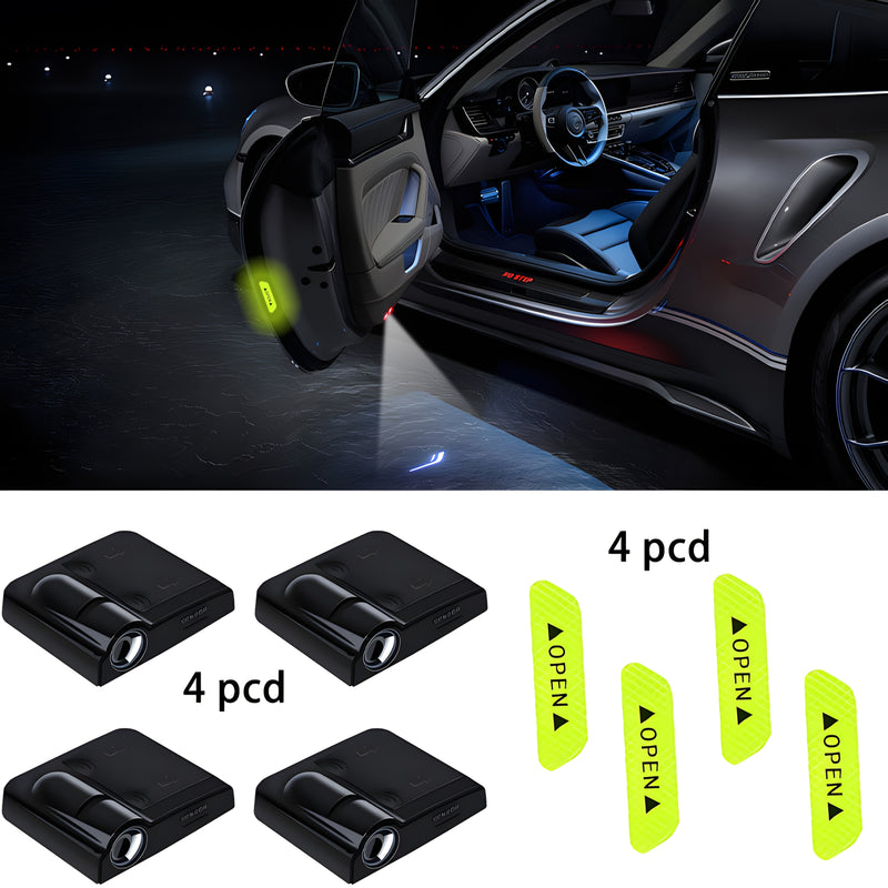 8 piezas de luces LED univer de bienvenida para puertas con pegatinas reflectantes de seguridad - Fácil instalación, aptas para sedanes, SUV, furgonetas, de larga duración y duraderas, accesorios LED univer para coches, día de San Valentín, Acción de Gra