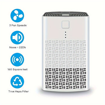 EFGHONG AM-120 Purificador de aire HEPA con alimentación USB - Alta eficiencia, operación silenciosa, ideal para hogar, dormitorio, oficina y escritorio, purificador de aire silencioso | Estética moderna | Plástico duradero